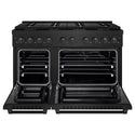 ZLINE 48 in. 6.7 cu. ft. Paramount Dual Fuel Range with 8 Burner DuoPro™ Cooktop and Dual Ovens in Black Stainless Steel, Open Box-Good Condition