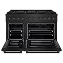 ZLINE 48 in. 6.7 cu. ft. Paramount Dual Fuel Range with 8 Burner DuoPro™ Cooktop and Dual Ovens in Black Stainless Steel, Open Box-Great Condition