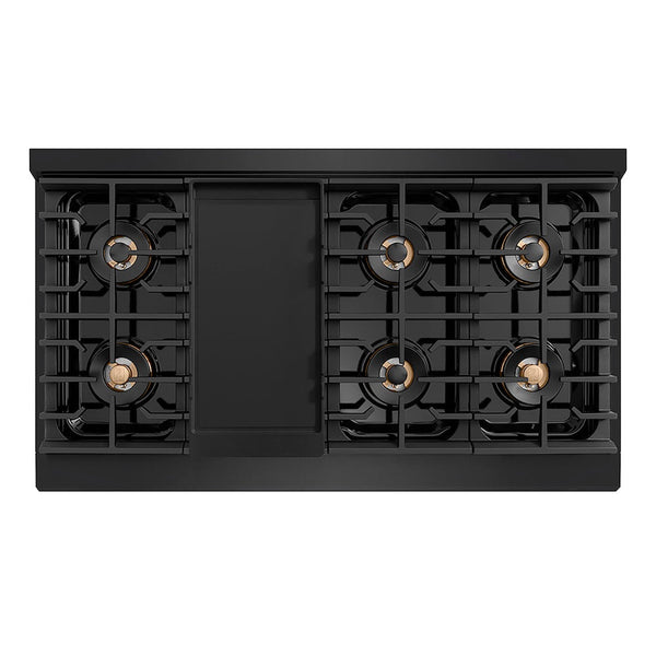 ZLINE 48 in. 6.7 cu. ft. Paramount Dual Fuel Range with 8 Burner DuoPro™ Cooktop and Dual Ovens in Black Stainless Steel, Open Box-Good Condition