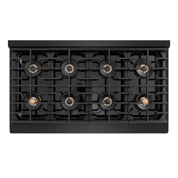 ZLINE Autograph Edition 48 in. 6.7 cu. ft. Paramount Dual Fuel Range with 8 Burner DuoPro™ Cooktop and Dual Ovens in Black Stainless Steel and Polished Gold Accents, Open Box-Good Condition