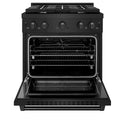 ZLINE 30 in. 4.2 cu. ft. Paramount Dual Fuel Range with 4 Burner Gas Cooktop and Electric Convection Oven in Black Stainless Steel, Open Box-Great Condition