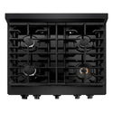 ZLINE 30 in. 4.2 cu. ft. Paramount Dual Fuel Range with 4 Burner Gas Cooktop and Electric Convection Oven in Black Stainless Steel, Open Box-Great Condition