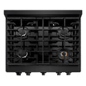 ZLINE 30 in. 4.2 cu. ft. Paramount Dual Fuel Range with 4 Burner Gas Cooktop and Electric Convection Oven in Black Stainless Steel, Open Box-Good Condition