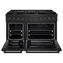 ZLINE 48 in. 6.7 cu. ft. Paramount Double Oven Dual Fuel Range with 8 Burner Gas Cooktop in Black Stainless Steel, Open Box-Great Condition