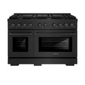 ZLINE 48 in. 6.7 cu. ft. Paramount Double Oven Dual Fuel Range with 8 Burner Gas Cooktop in Black Stainless Steel, Open Box-Great Condition