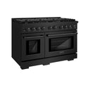 ZLINE 48 in. 6.7 cu. ft. Paramount Double Oven Dual Fuel Range with 8 Burner Gas Cooktop in Black Stainless Steel, Open Box-Great Condition
