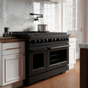 ZLINE 48 in. 6.7 cu. ft. Paramount Double Oven Dual Fuel Range with 8 Burner Gas Cooktop in Black Stainless Steel, Open Box-Great Condition