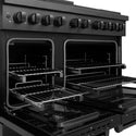 ZLINE 48 in. 6.7 cu. ft. Paramount Double Oven Dual Fuel Range with 8 Burner Gas Cooktop in Black Stainless Steel, Open Box-Great Condition