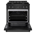 ZLINE 30 in. 4.2 cu. ft. Paramount Gas Range with 4 Burner Cooktop and Convection Gas Oven in Black Stainless Steel (SGRB2-30)
