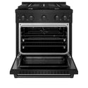 ZLINE 30 in. 4.2 cu. ft. Paramount Gas Range with 4 Burner Cooktop and Convection Gas Oven in Black Stainless Steel (SGRB-30)