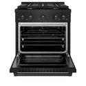ZLINE 30 in. 4.2 cu. ft. Paramount Gas Range with 4 Burner Cooktop and Convection Gas Oven in Black Stainless Steel, Open Box-Good Condition