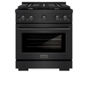 ZLINE 30 in. 4.2 cu. ft. Paramount Gas Range with 4 Burner Cooktop and Convection Gas Oven in Black Stainless Steel (SGRB2-30)