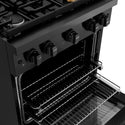 ZLINE 30 in. 4.2 cu. ft. Paramount Gas Range with 4 Burner Cooktop and Convection Gas Oven in Black Stainless Steel, Open Box-Great Condition