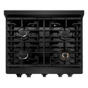 ZLINE 30 in. 4.2 cu. ft. Paramount Gas Range with 4 Burner Cooktop and Convection Gas Oven in Black Stainless Steel, Open Box-Great Condition