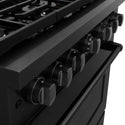 ZLINE 36 in. 5.2 cu. ft. Paramount Gas Range with 6 Burner Cooktop and Convection Gas Oven in Black Stainless Steel, Open Box-Great Condition