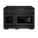 ZLINE 48 in. 6.7 cu. ft. Paramount Double Oven Gas Range with 8 Burner Cooktop in Black Stainless Steel, Open Box-Great Condition