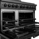 ZLINE 48 in. 6.7 cu. ft. Paramount Double Oven Gas Range with 8 Burner Cooktop in Black Stainless Steel, Open Box-Great Condition