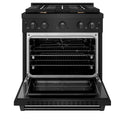 ZLINE 30 in. 4.2 cu. ft. Paramount Gas Range with Convection Gas Oven in Black Stainless Steel with 4 Brass Burners (SGRB-BR-30)