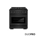ZLINE 30 in. 4.2 cu. ft. Paramount Gas Range with 4 Burner DuoPro™ Cooktop and Convection Gas Oven in Black Stainless Steel, Open Box-Great Condition