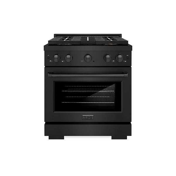 ZLINE 30 in. 4.2 cu. ft. Paramount Gas Range with 4 Burner DuoPro™ Cooktop and Convection Gas Oven in Black Stainless Steel, Open Box-Good Condition