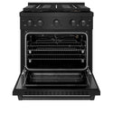 ZLINE 30 in. 4.2 cu. ft. Paramount Gas Range with 4 Burner DuoPro™ Cooktop and Convection Gas Oven in Black Stainless Steel, Open Box-Good Condition
