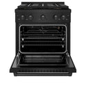ZLINE 30 in. 4.2 cu. ft. Paramount Gas Range with 4 Burner DuoPro™ Cooktop and Convection Gas Oven in Black Stainless Steel, Open Box-Great Condition