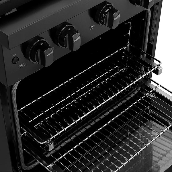 ZLINE 30 in. 4.2 cu. ft. Paramount Gas Range with 4 Burner DuoPro™ Cooktop and Convection Gas Oven in Black Stainless Steel, Open Box-Great Condition