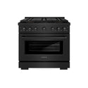 ZLINE 36 in. 5.2 cu. ft. Paramount Gas Range with 6 Burner DuoPro™ Cooktop and Convection Gas Oven in Black Stainless Steel, Open Box-Great Condition