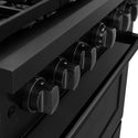 ZLINE 36 in. 5.2 cu. ft. Paramount Gas Range with 6 Burner DuoPro™ Cooktop and Convection Gas Oven in Black Stainless Steel, Open Box-Great Condition