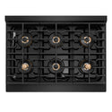 ZLINE 36 in. 5.2 cu. ft. Paramount Gas Range with 6 Burner DuoPro™ Cooktop and Convection Gas Oven in Black Stainless Steel (PSGRB-36)