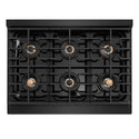 ZLINE 36 in. 5.2 cu. ft. Paramount Gas Range with 6 Burner DuoPro™ Cooktop and Convection Gas Oven in Black Stainless Steel, Open Box-Good Condition