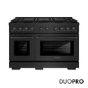ZLINE 48 in. 6.7 cu. ft. Paramount Gas Range with 8 Burner DuoPro™ Cooktop and Dual Ovens in Black Stainless Steel, Open Box-Great Condition