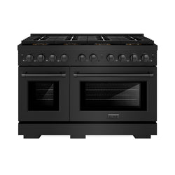 ZLINE 48 in. 6.7 cu. ft. Paramount Gas Range with 8 Burner DuoPro™ Cooktop and Dual Ovens in Black Stainless Steel (PSGRB-48)