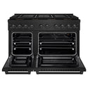 ZLINE 48 in. 6.7 cu. ft. Paramount Gas Range with 8 Burner DuoPro™ Cooktop and Dual Ovens in Black Stainless Steel, Open Box-Good Condition