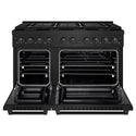 ZLINE 48 in. 6.7 cu. ft. Paramount Gas Range with 8 Burner DuoPro™ Cooktop and Dual Ovens in Black Stainless Steel, Open Box-Great Condition