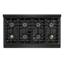 ZLINE Autograph Edition 48 in. 6.7 cu. ft. Paramount Gas Range with 8 Burner DuoPro™ Cooktop and Dual Ovens in Black Stainless Steel and Champagne Bronze Accents, Open Box-Good Condition