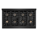 ZLINE Autograph Edition 48 in. 6.7 cu. ft. Paramount Gas Range with 8 Burner DuoPro™ Cooktop and Dual Ovens in Black Stainless Steel and Champagne Bronze Accents, Open Box-Great Condition