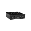 ZLINE 30 in. Legacy Gas Rangetop with 4 Brass Burners and Porcelain Cooktop in Black Stainless Steel, Open Box-Good Condition