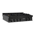 ZLINE 36 in. Legacy Gas Rangetop with 6 Brass Burners and Porcelain Cooktop in Black Stainless Steel, Open Box-Good Condition
