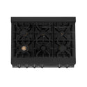 ZLINE 36 in. Legacy Gas Rangetop with 6 Brass Burners and Porcelain Cooktop in Black Stainless Steel, Open Box-Good Condition