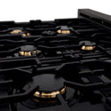 ZLINE 36 in. Legacy Gas Rangetop with 6 Brass Burners and Porcelain Cooktop in Black Stainless Steel, Open Box-Good Condition