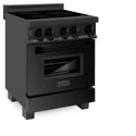 ZLINE 24 in. 2.8 cu. ft. Legacy Induction Range with 4 Element Cooktop and Electric Oven in Black Stainless Steel, Open Box-Good Condition