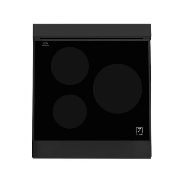 ZLINE 24 in. 2.8 cu. ft. Legacy Induction Range with 4 Element Cooktop and Electric Oven in Black Stainless Steel, Open Box-Good Condition