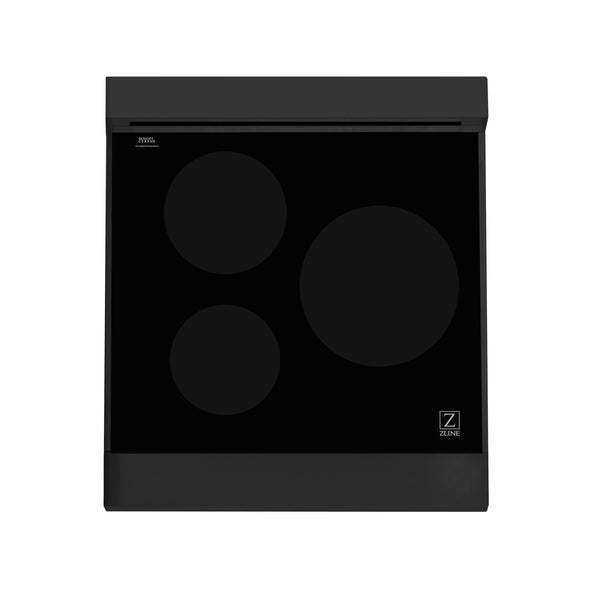 ZLINE 24 in. 2.8 cu. ft. Legacy Induction Range with 4 Element Cooktop and Electric Oven in Black Stainless Steel, Open Box-Great Condition