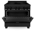 ZLINE Induction Range with a 4 Element Stove and Electric Oven in Black Stainless Steel (RAIND-BS-36)