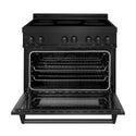 ZLINE 36 in. 4.6 cu. ft. Legacy Induction Range with 5 Element Cooktop and Electric Oven in Black Stainless Steel, Open Box-Great Condition
