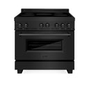 ZLINE 36 in. 4.6 cu. ft. Legacy Induction Range with 5 Element Cooktop and Electric Oven in Black Stainless Steel, Open Box-Great Condition