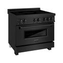 ZLINE 36 in. 4.6 cu. ft. Legacy Induction Range with 5 Element Cooktop and Electric Oven in Black Stainless Steel, Open Box-Great Condition
