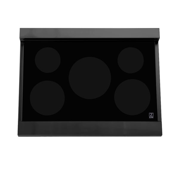 ZLINE 36 in. 4.6 cu. ft. Legacy Induction Range with 5 Element Cooktop and Electric Oven in Black Stainless Steel, Open Box-Great Condition