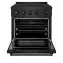 ZLINE 30 in. 4.2 cu. ft. Paramount Induction Range with 4 Element Cooktop and Electric Convection Oven in Black Stainless Steel, Open Box-Great Condition